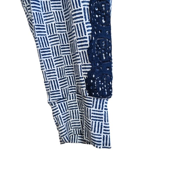 SLEEP by Cacique Blue & White Pajama Lounge Pants Jogger Hem w Lace Sz 18/20 - Picture 3 of 13